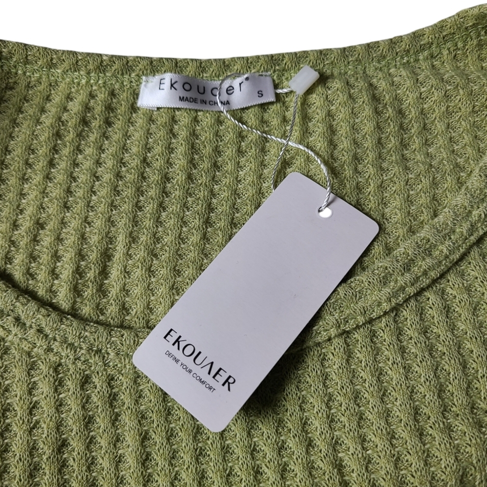 NWT | EKOUAER | LONG SLEEVE RIBBED TOP | SIZE SMALL - Picture 3 of 11